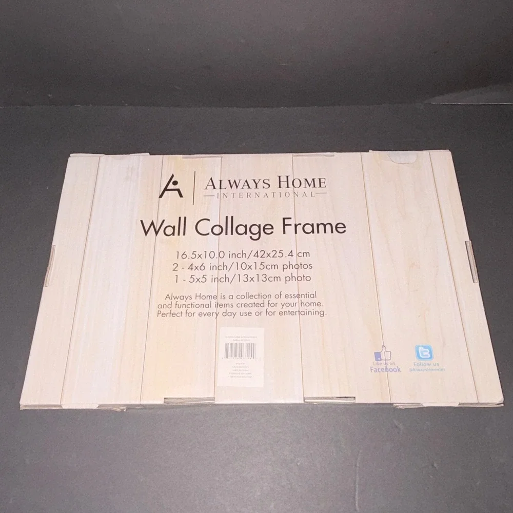 Always Home International Black Family Wall Collage Frame 3 Openings 16.5x10in
